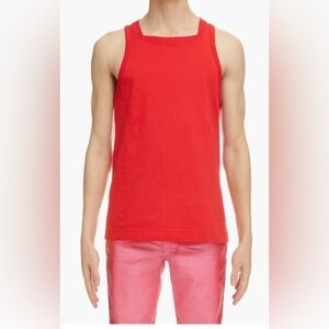 GIVENCHY SQUARE NECK TANK TOP RED SIZE MEDIUM NEW